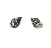 E000871 Genuine Sterling Silver Stylish Earrings Flowers Solid Hallmarked 925 Handmade